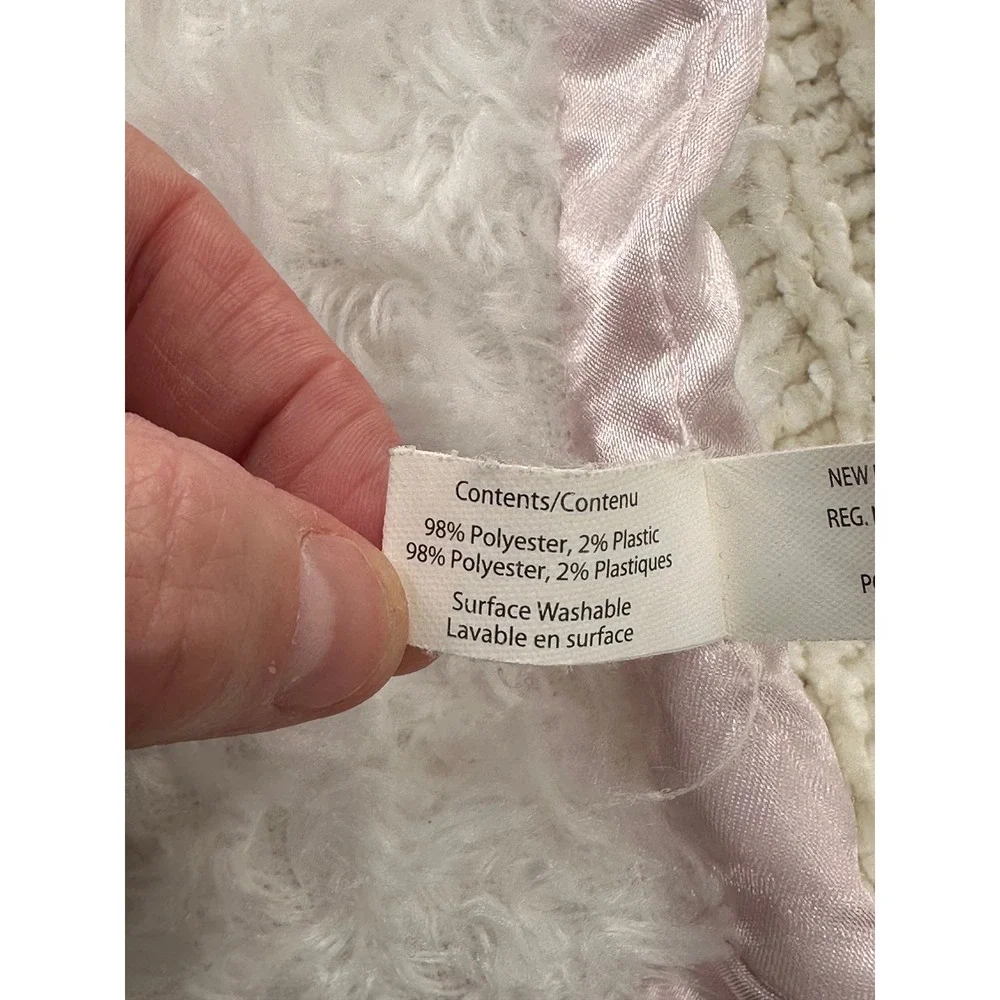 Demdaco White Bear Angel Wings Pink Cross Baby‎ Security Blanket Lovey Baptism